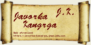 Javorka Kangrga vizit kartica